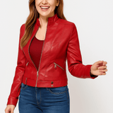 Elegante Damen Bikerjacke mit tailliertem Schnitt und modernem Design