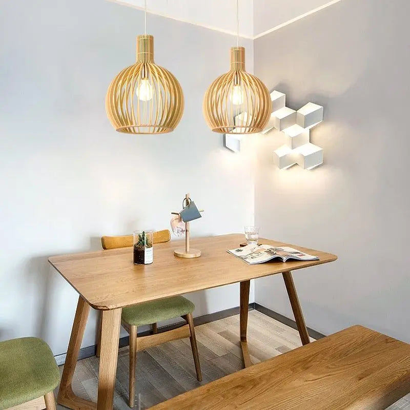 CraftedGleam | Handgemaakte Houten Hanglamp Zendoo.de
