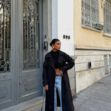 Marie | Schwarzer Trenchcoat im eleganten Design für Damen