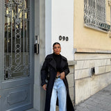 Marie | Schwarzer Trenchcoat im eleganten Design für Damen