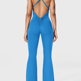 Serafina | Backless Flare Jumpsuit mit verstellbaren Trägern