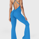 Serafina | Backless Flare Jumpsuit mit verstellbaren Trägern